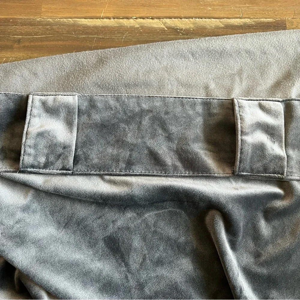 Set of 4 dark gray luxury velvet curtains 49x92.5in EUC